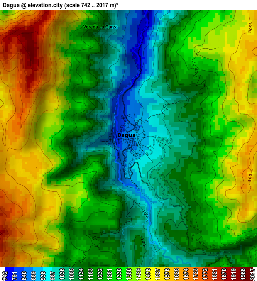 Dagua elevation map