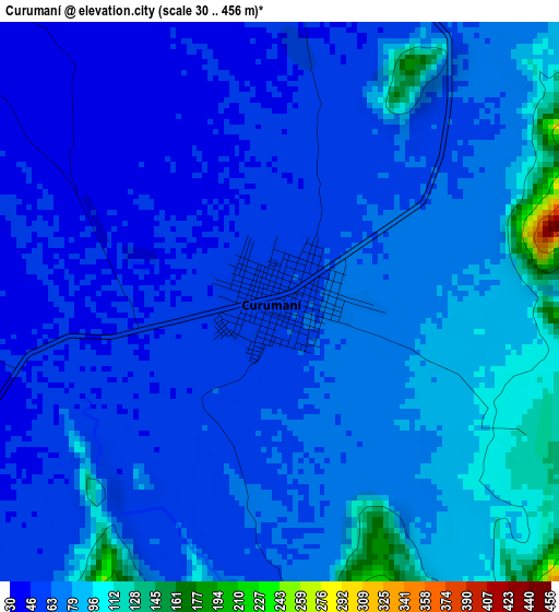 Curumaní elevation map