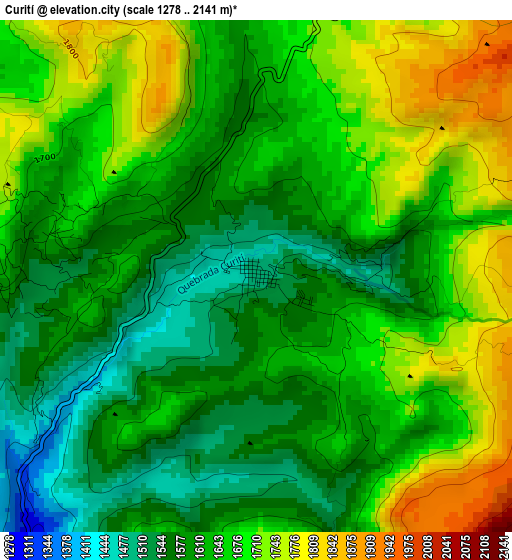 Curití elevation map