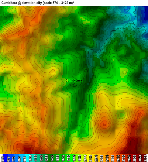 Cumbitara elevation map