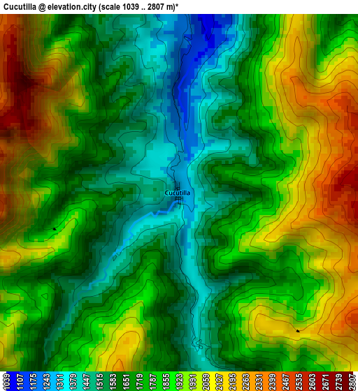 Cucutilla elevation map