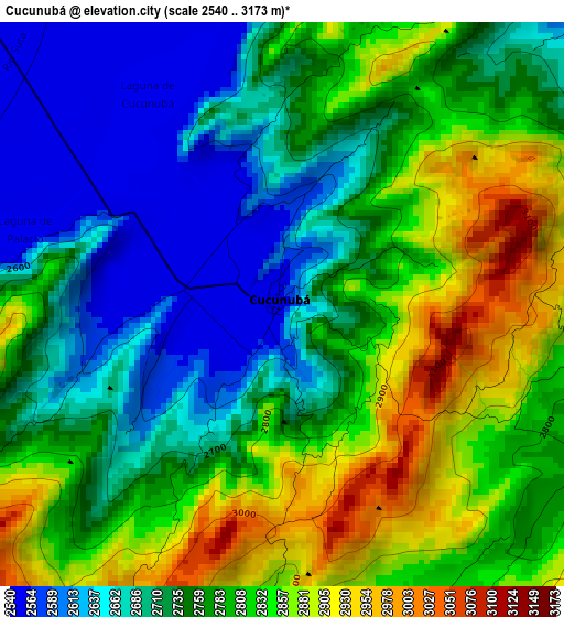 Cucunubá elevation map