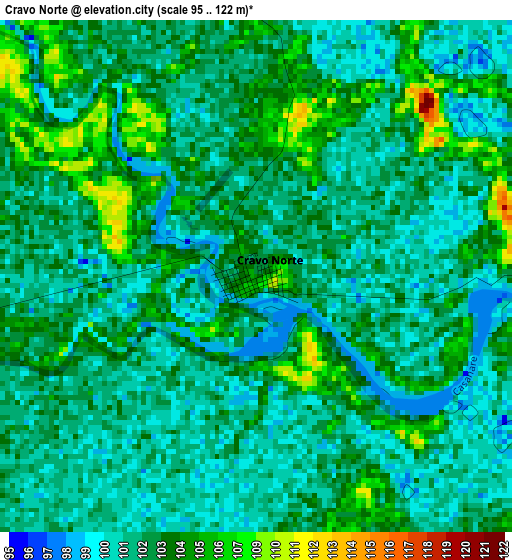 Cravo Norte elevation map