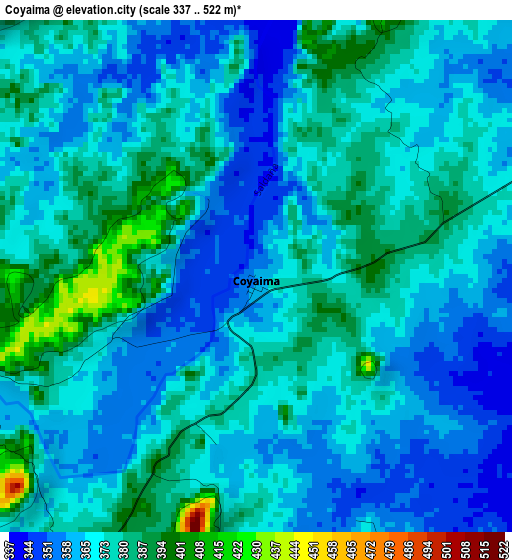 Coyaima elevation map