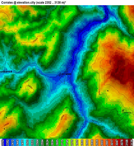 Corrales elevation map