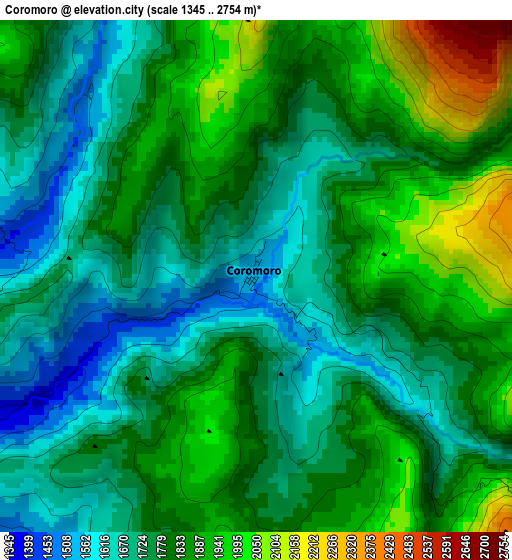 Coromoro elevation map