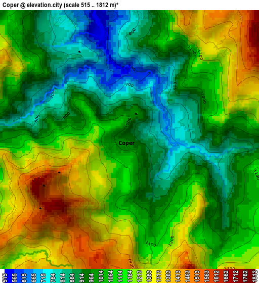 Coper elevation map