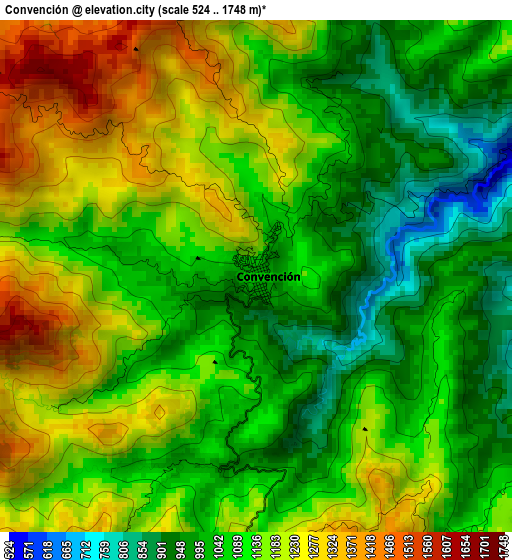 Convención elevation map