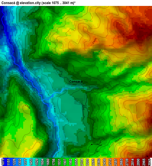 Consacá elevation map