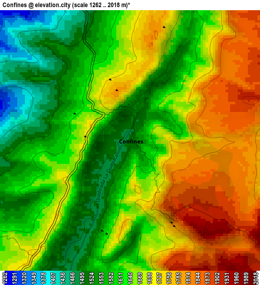 Confines elevation map