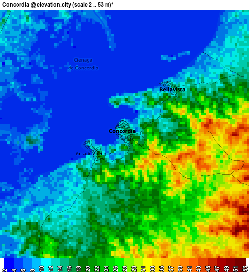 Concordia elevation map