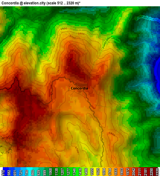 Concordia elevation map