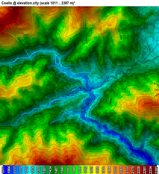 Coello elevation map