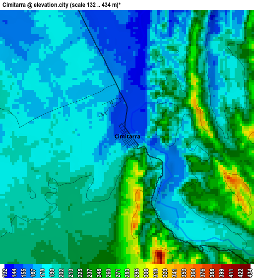 Cimitarra elevation map