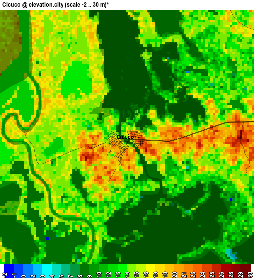 Cicuco elevation map