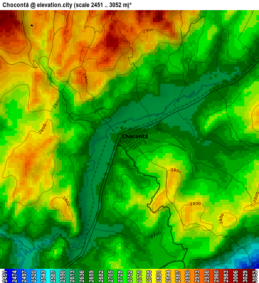 Chocontá elevation map