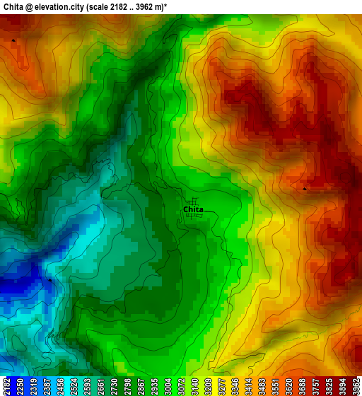 Chita elevation map