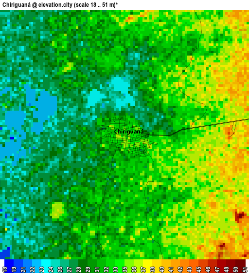 Chiriguaná elevation map