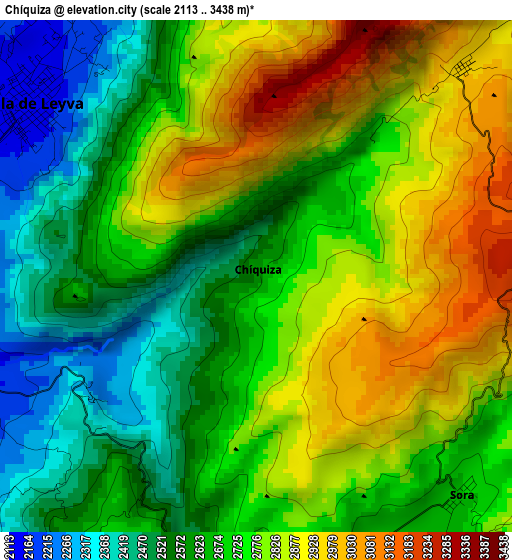 Chíquiza elevation map