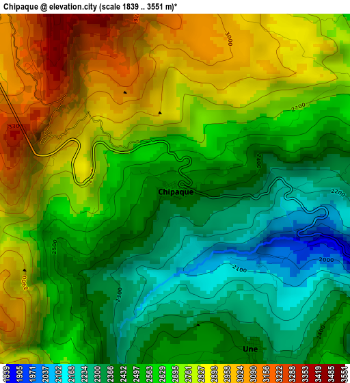 Chipaque elevation map