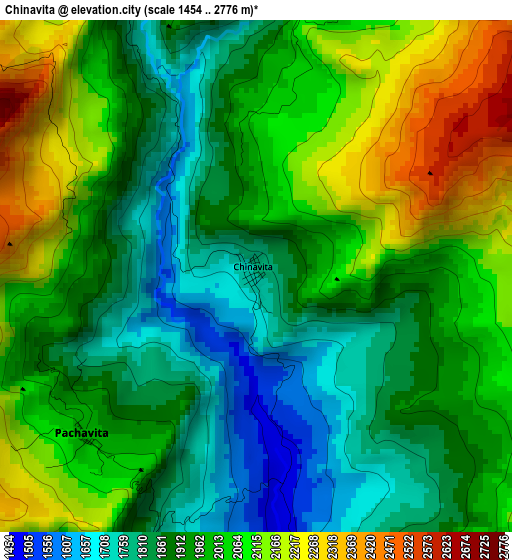 Chinavita elevation map