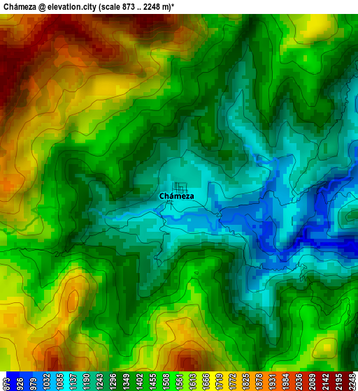 Chámeza elevation map