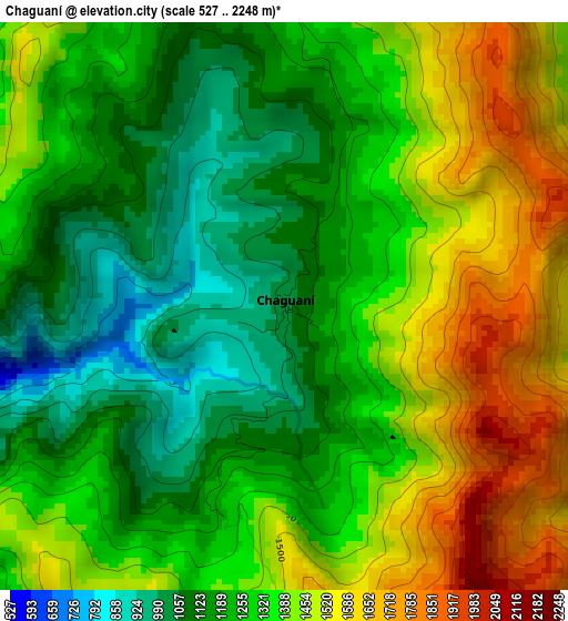 Chaguaní elevation map