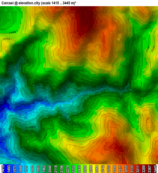 Carcasí elevation map