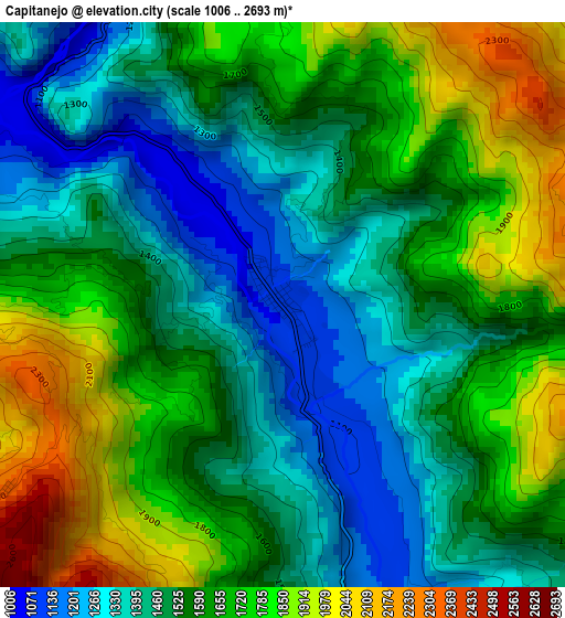 Capitanejo elevation map