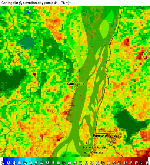 Cantagallo elevation map