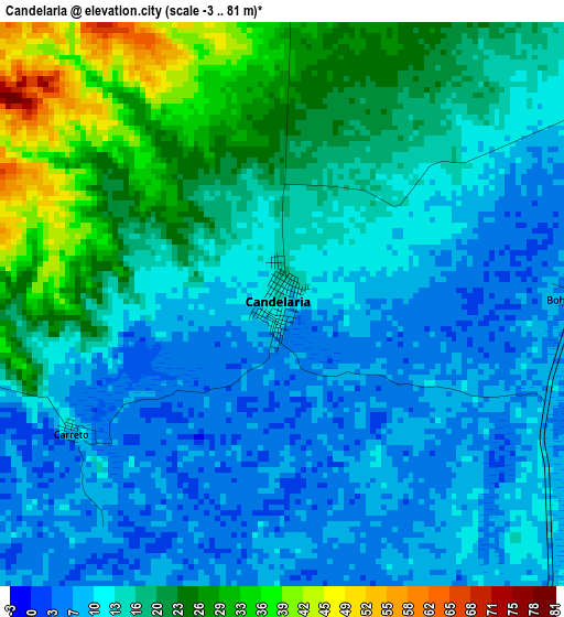 Candelaria elevation map