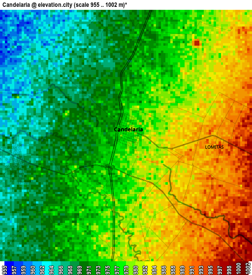 Candelaria elevation map