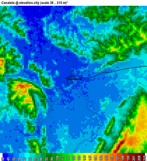 Canalete elevation map