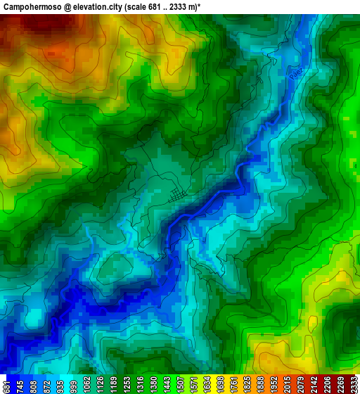 Campohermoso elevation map