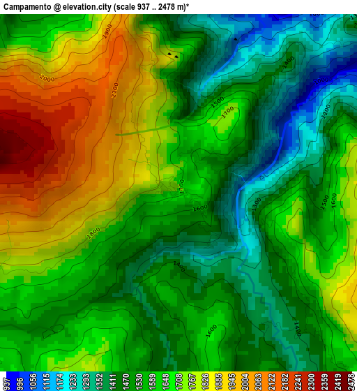 Campamento elevation map