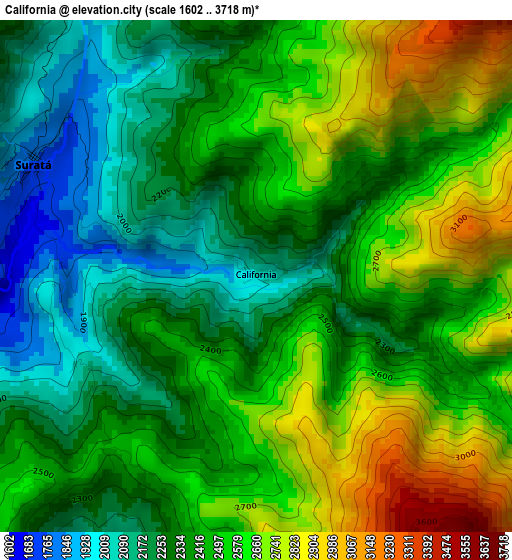 California elevation map