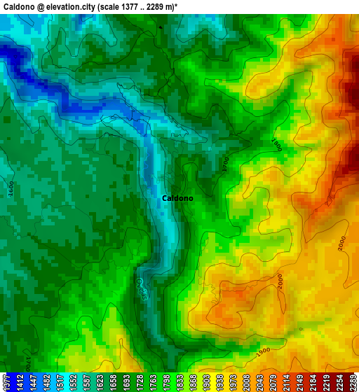 Caldono elevation map