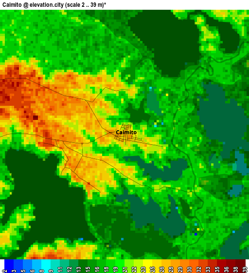 Caimito elevation map