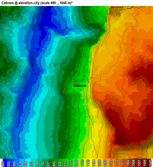 Cabrera elevation map