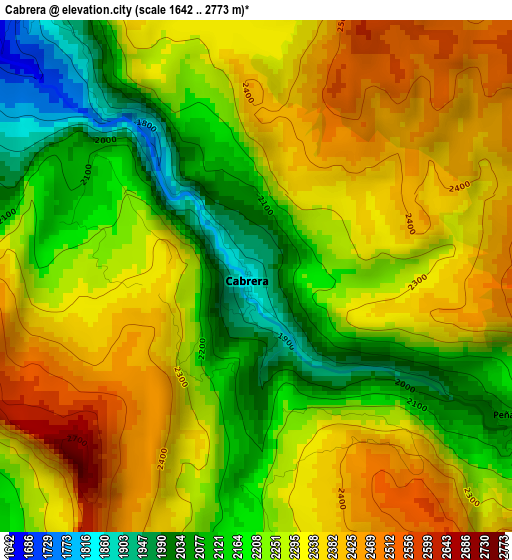 Cabrera elevation map