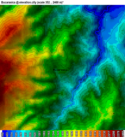 Bucarasica elevation map