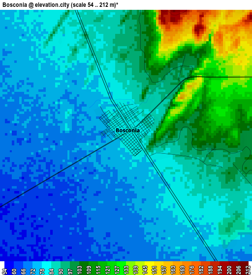 Bosconia elevation map