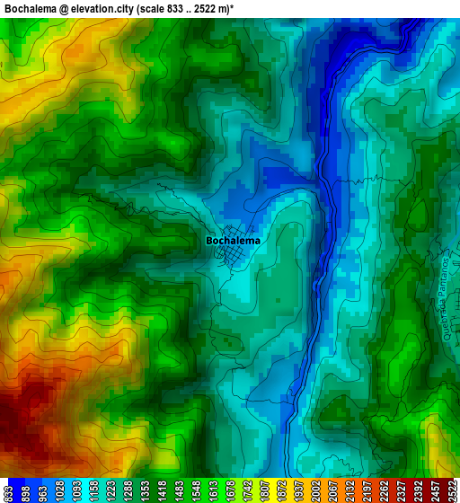 Bochalema elevation map