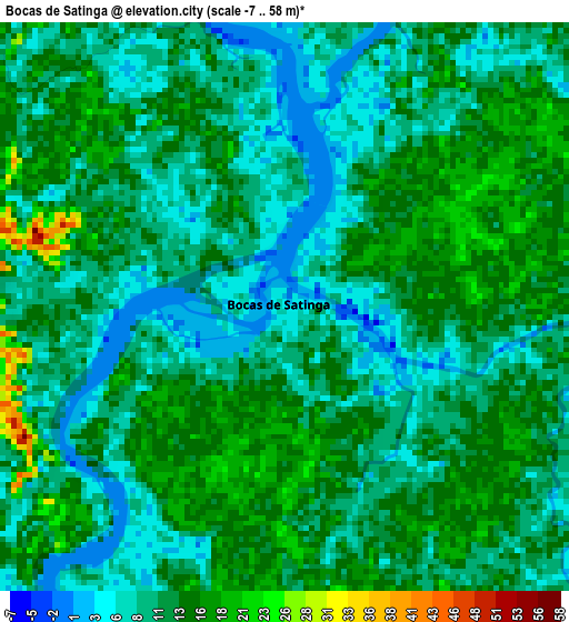 Bocas de Satinga elevation map