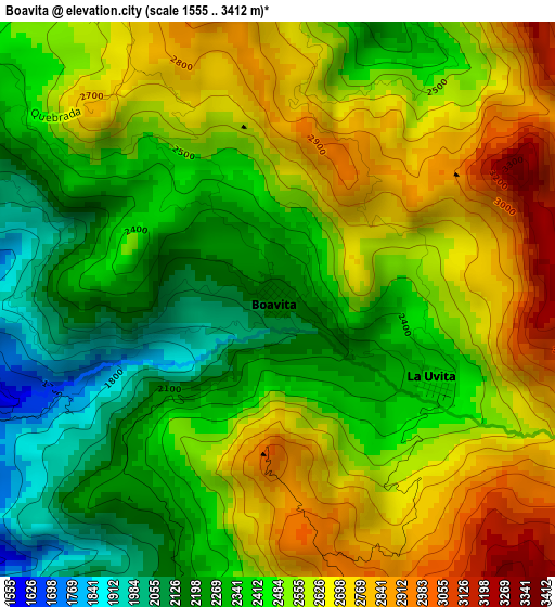 Boavita elevation map