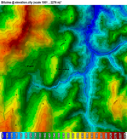 Bituima elevation map