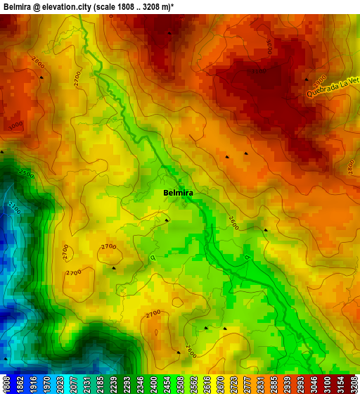 Belmira elevation map