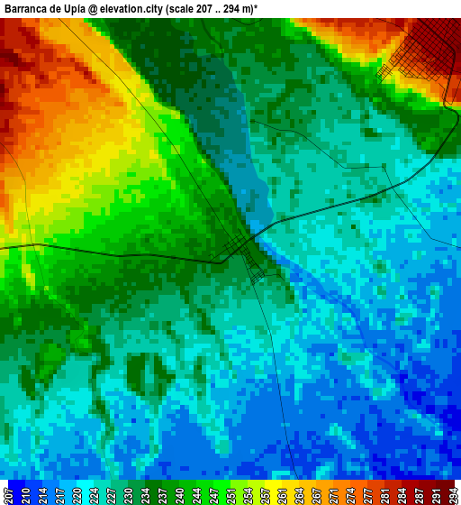 Barranca de Upía elevation map