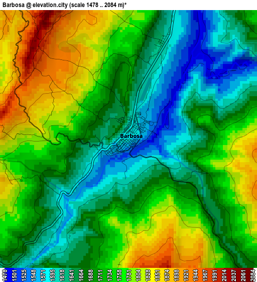 Barbosa elevation map