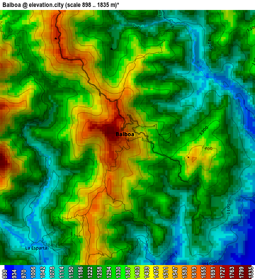 Balboa elevation map